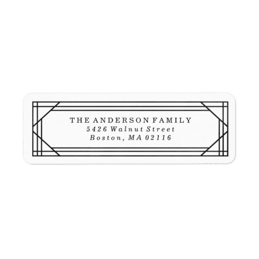 白黒モダンアールデコ |休日 ラベル (正面)