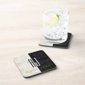 白黒モダンイニシャルモノグラムの コースター (右側)