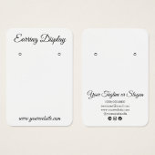 白黒モダンイヤリングカスタムディスプレイカード (正面&裏面)