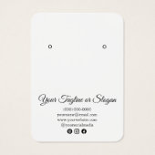 白黒モダンイヤリングカスタムディスプレイカード (裏面)