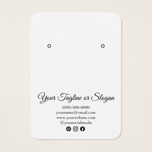 白黒モダンイヤリングカスタムディスプレイカード (裏面)