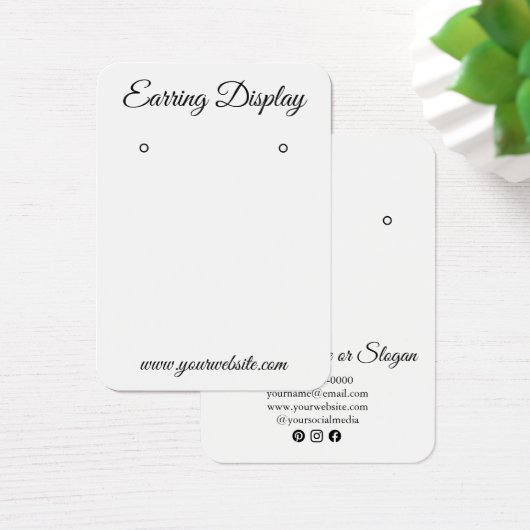 白黒モダンイヤリングカスタムディスプレイカード (デスク)