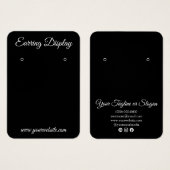 白黒モダンイヤリングカスタムホルダーカード (正面&裏面)