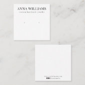 白黒モダンイヤリングスタッド表示 スクエア名刺 (正面/裏面)