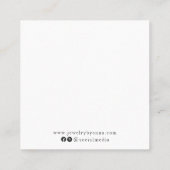 白黒モダンイヤリングスタッド表示 スクエア名刺 (裏面)