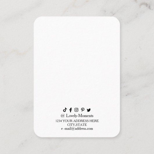 白黒モダンイヤリング表示カード 名刺 (裏面)