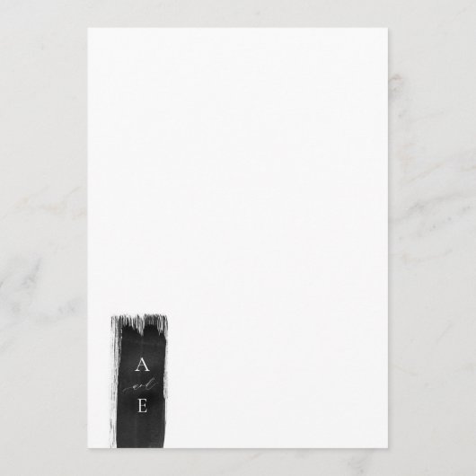 白黒モダンインクの結婚式の招待 招待状 (裏面)