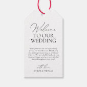 白黒モダンウェルカムウェディング ギフトタグ (正面)