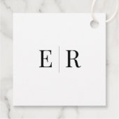 白黒モダンウェルカム結婚ギフトラベル フェイバータグ (裏面)