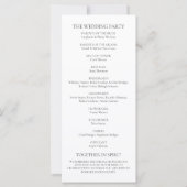 白黒モダンエレガントな結婚式プログラム (裏面)