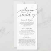 白黒モダンエレガントな結婚式プログラム (正面)