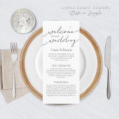 白黒モダンエレガントな結婚式プログラム