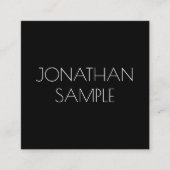 白黒モダンエレガントシンプルテンプレート スクエア名刺 (正面)