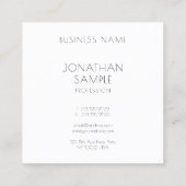 白黒モダンエレガントシンプルテンプレート スクエア名刺 (裏面)