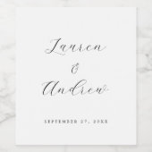 白黒モダンエレガントシンプル結婚の ワインラベル (シングルラベル)