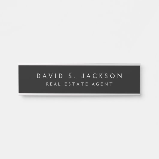 白黒モダンエレガントプロフェッショナルクラス サインプレート (正面)