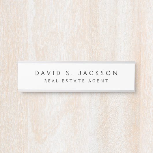 白黒モダンエレガントプロフェッショナルクラス サインプレート (正面)