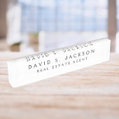 白黒モダンエレガントプロフェッショナルクラス デスクネームプレート