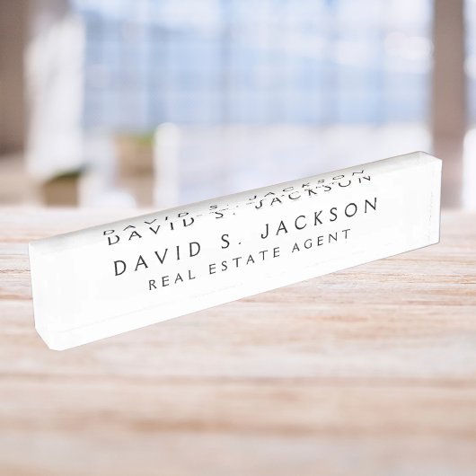 白黒モダンエレガントプロフェッショナルクラス デスクネームプレート