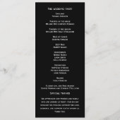 白黒モダンエレガント結婚の プログラム (裏面)