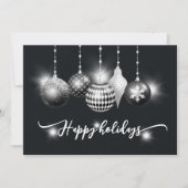 白黒モダンオーナメントクリスマス事業 シーズンカード (正面)