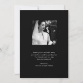 白黒モダンオーバーレイ |写真結婚の サンキューカード (裏面)