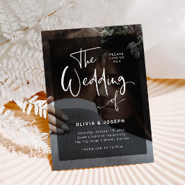 白黒モダンオーバーレイ |写真結婚の 招待状