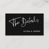 白黒モダンオーバーレイ | 結婚詳細 エンクロージャーカード (裏面)