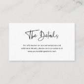 白黒モダンオーバーレイ | 結婚詳細 エンクロージャーカード (正面)