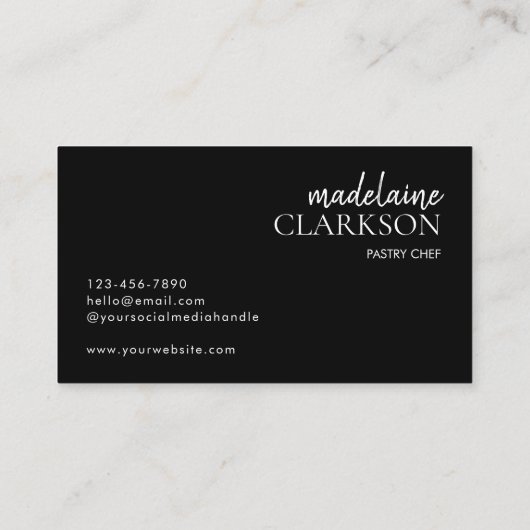 白黒モダンカップケーキベーカリー 名刺 (裏面)