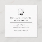 白黒モダンカメラマン スクエア名刺 (裏面)