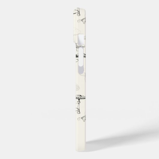 白黒モダンキノコと名前をカスタムする Case-Mate iPhoneケース (裏面 / 左)
