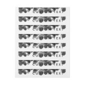 白黒モダンキャビアのドットラップラのまわりにベル ラップアラウンド宛名ラベル (シート)