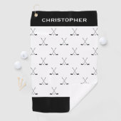 白黒モダンクライスクロスゴルフクラブパターン ゴルフタオル (インサイチュ)