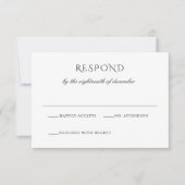 白黒モダンクラス結婚ズ 出欠カード (正面)