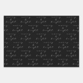 白黒モダンクリスマスギフトラッピング紙 ラッピングペーパーシート (正面2)