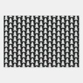 白黒モダンクリスマスギフトラッピング紙 ラッピングペーパーシート (正面)