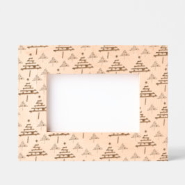 白黒モダンクリスマスツリーパターン レーザー彫刻フレーム