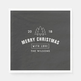 白黒モダンクリスマステーブルデコール スタンダードランチョンナプキン