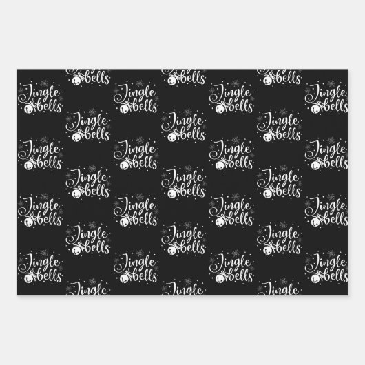 白黒モダンクリスマス引用文プレゼント ラッピングペーパーシート (正面2)