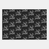 白黒モダンクリスマス引用文プレゼント ラッピングペーパーシート (正面)