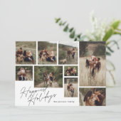 白黒モダンクリスマス9写真Happiest シーズンカード (スタンド正面)