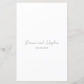 白黒モダンクリーンのメ結婚ニュー (裏面)