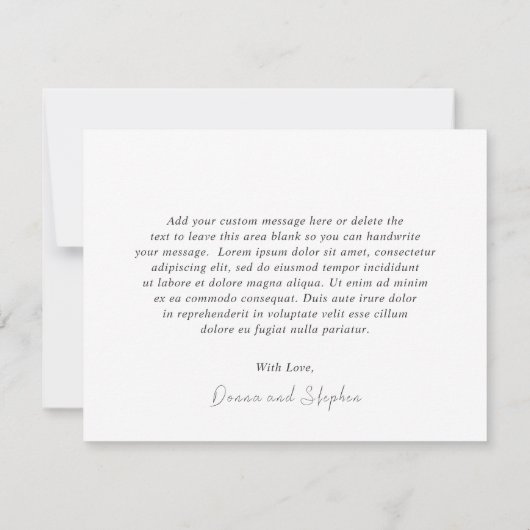 白黒モダンクリーン結婚ズ サンキューカード (裏面)