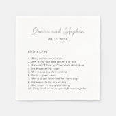 白黒モダンクリーン結婚ズ スタンダードカクテルナプキン (正面)