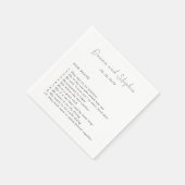 白黒モダンクリーン結婚ズ スタンダードカクテルナプキン (角)