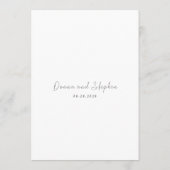 白黒モダンクリーン結婚ズ メニュー (裏面)