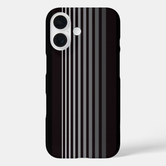 白黒モダングラデーション垂直ストライプ色 Case-Mate iPhoneケース (裏面)