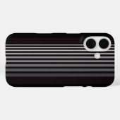 白黒モダングラデーション垂直ストライプ色 Case-Mate iPhoneケース (裏面 (横))