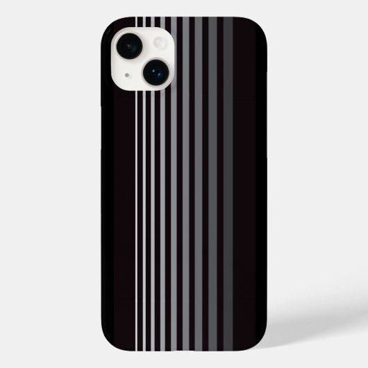白黒モダングラデーション垂直ストライプ色 Case-Mate iPhoneケース (裏面)